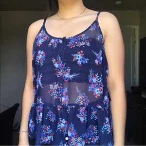 Arizona Jean co. See through mesh floral tank top